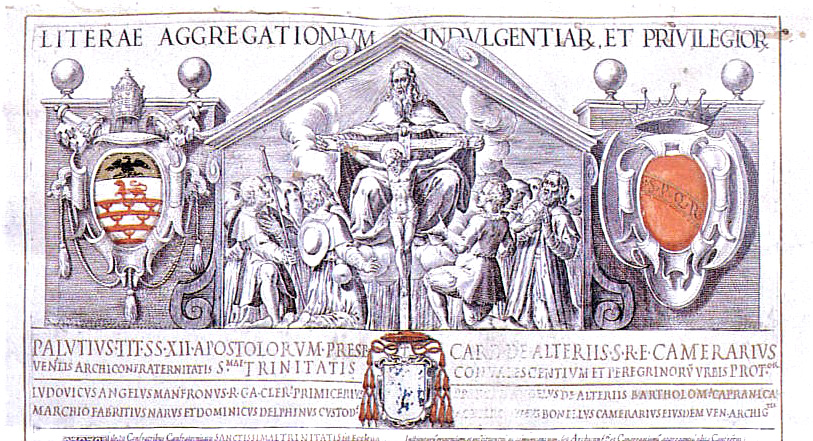 Lettera di aggregazione all’Arciconfraternita dei Pellegrini di Roma